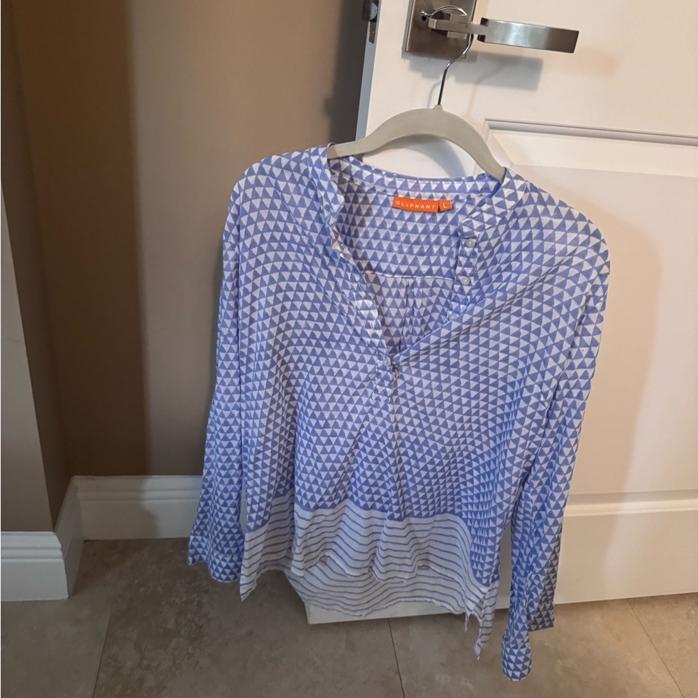 Geometric Blue Women's Top - Oliphant